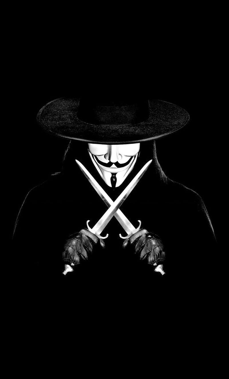 Vendetta Knifes, black, knife, man, HD phone wallpaper