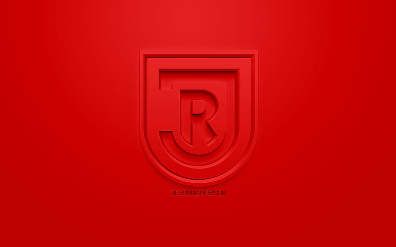 SSV Jahn Regensburg, creative 3D logo, red background, 3d emblem, German football club, Bundesliga 2, Regensburg, Germany, 3d art, football, stylish 3d logo, HD wallpaper