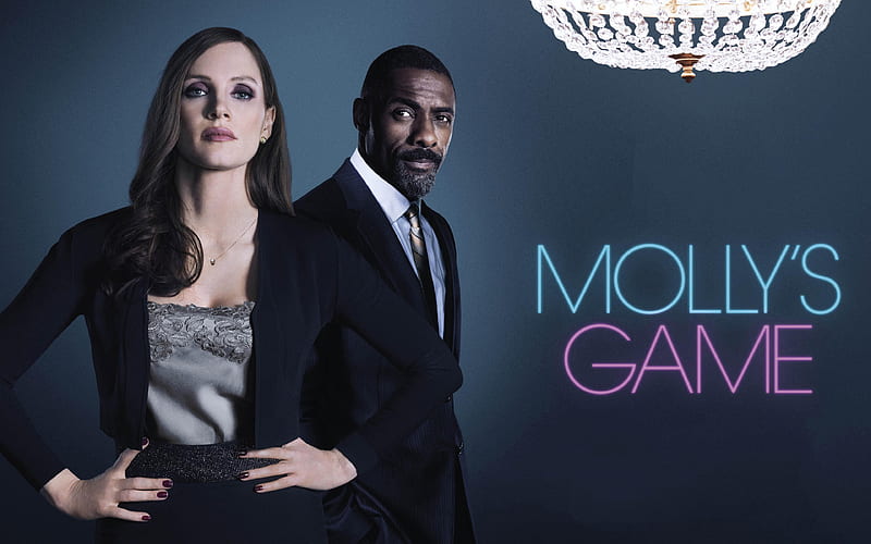 Molly' Game, 2018, poster, new film, Crime film, Jessica Chastain, Idris Elba, HD wallpaper