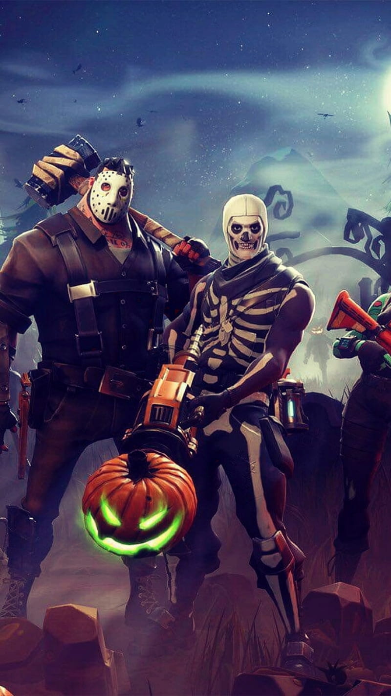 Fortnite Halloween, squad, guerra, ps4, xbox, games, HD phone wallpaper