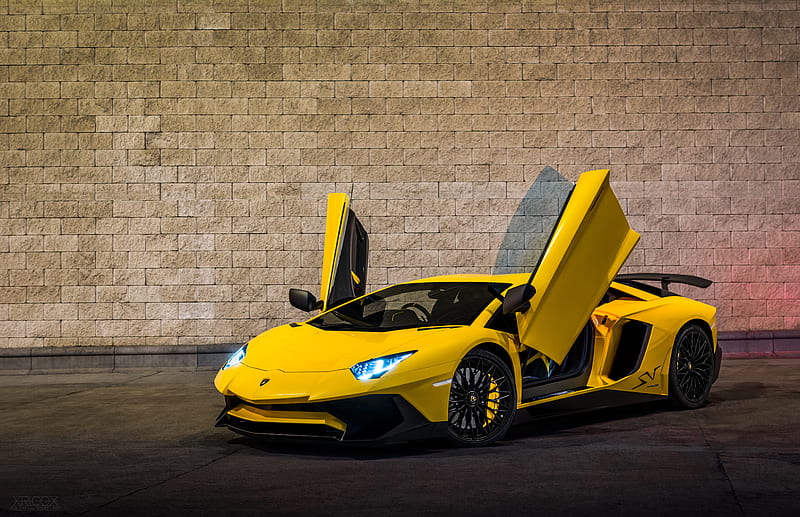 Yellow Lamborghini Aventador 2019, lamborghini-aventador, lamborghini, carros, HD wallpaper