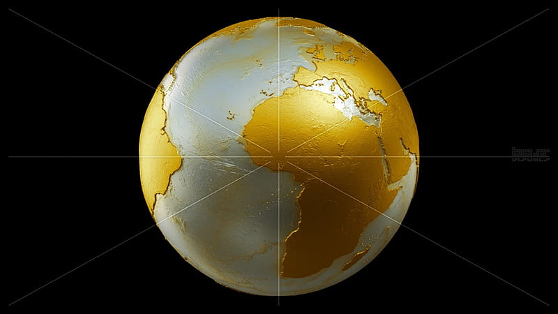 Globe, world, gold, terra, earth, HD wallpaper