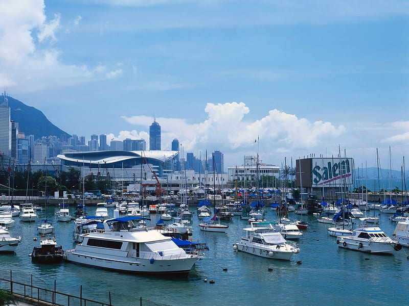 Wan Chai Ferry Pier-Hong Kong landscape, HD wallpaper