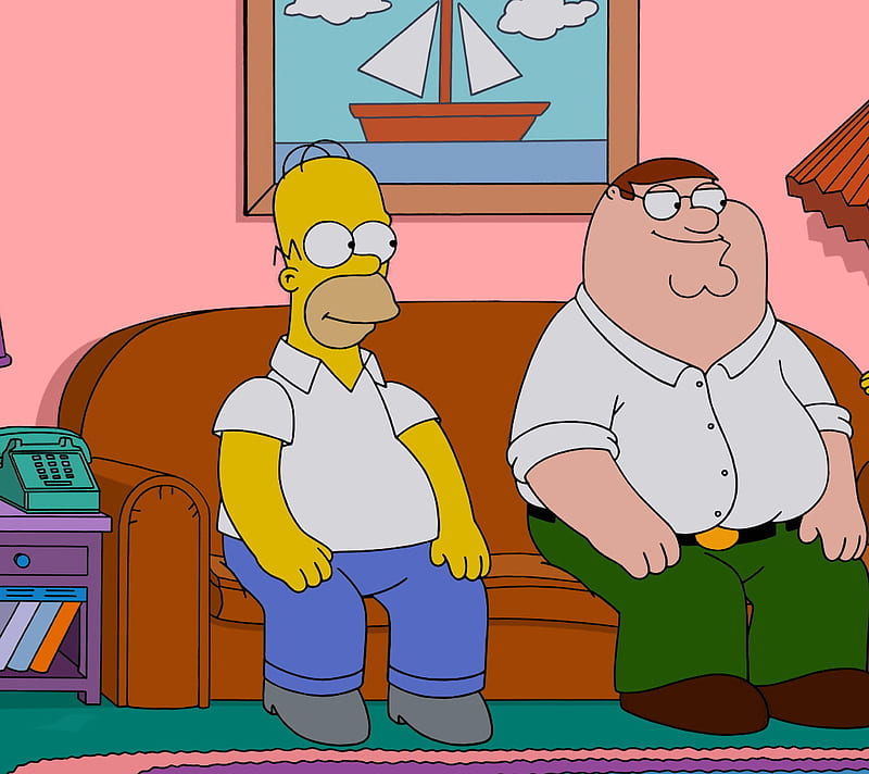 Homer, family guy, peter griffin, the simpsons, HD wallpaper