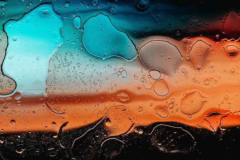 drops, glass, multi-colored, HD wallpaper