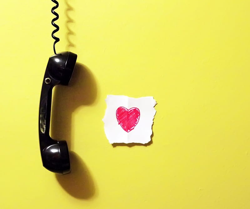 Phone Love, call, heart, talk, HD wallpaper