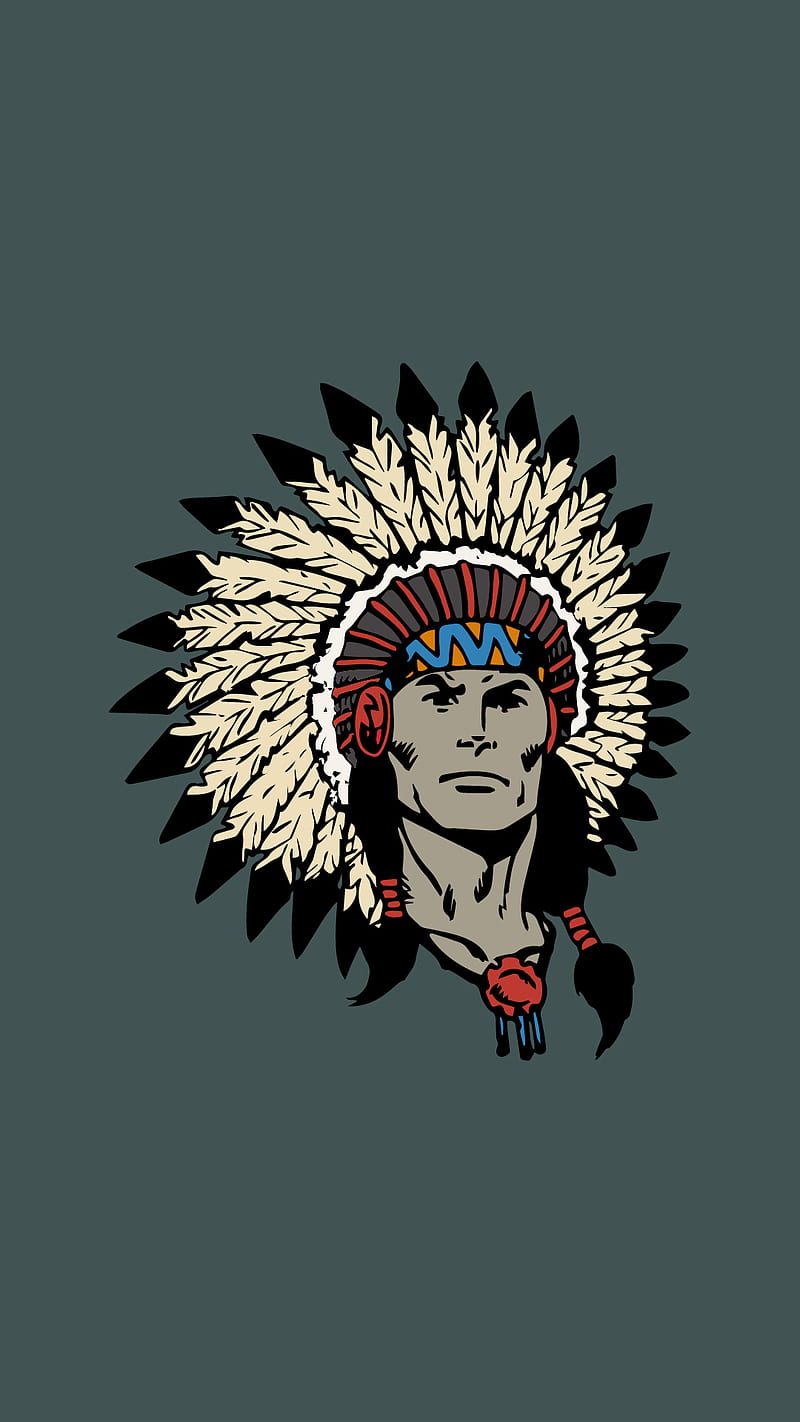 Native American, american, art, chief, indian, native, red, retro, s6, usa, HD phone wallpaper