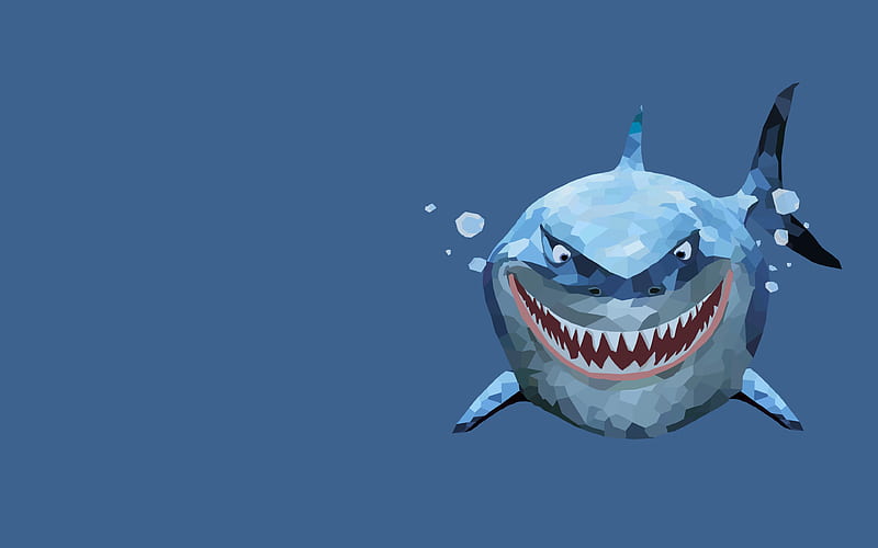 Tiburón blanco low poly art, mundo submarino, mínimo, tiburones, tiburón de dibujos  animados, Fondo de pantalla HD | Peakpx
