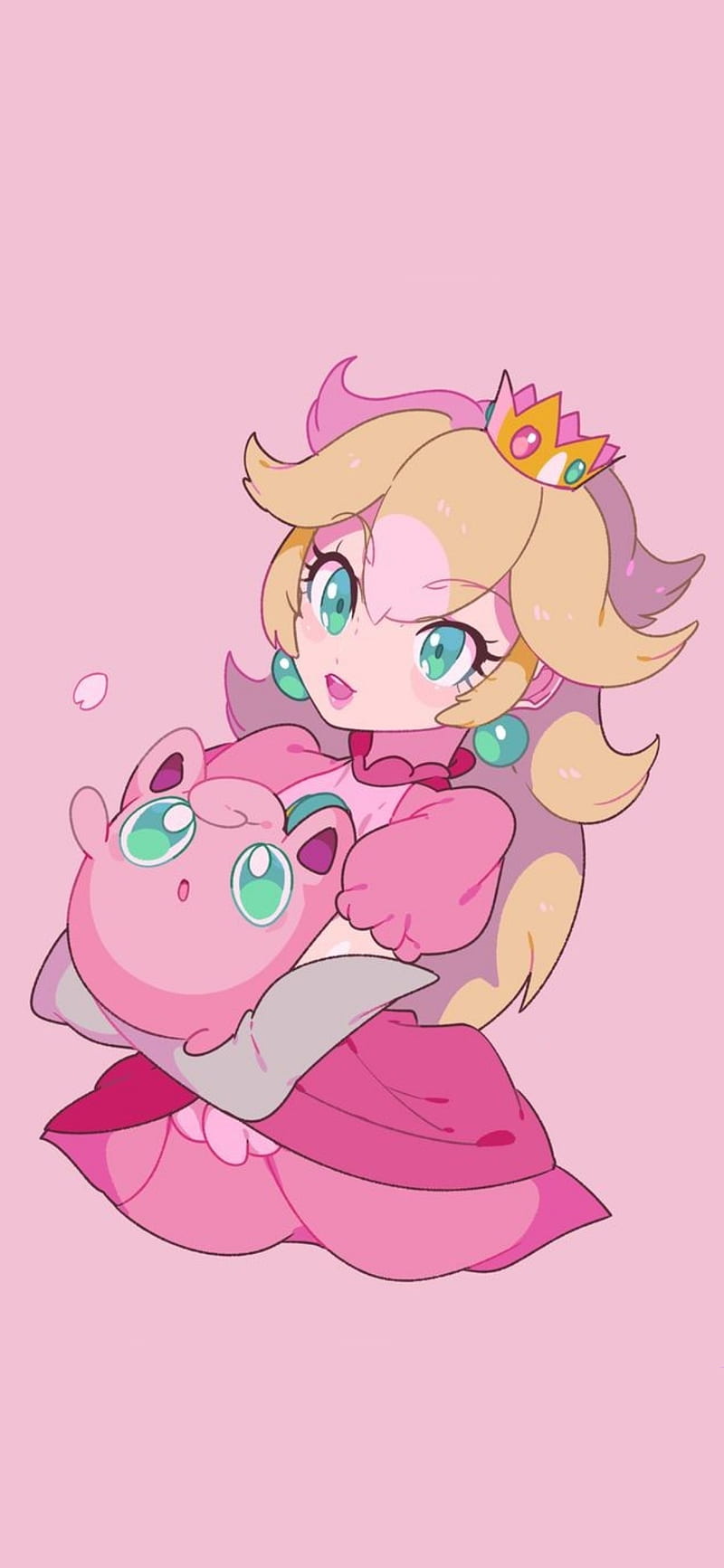 Princess peach, jigglypuff, nintendo, pink, pokemon, princesa, princesa peach, HD phone wallpaper