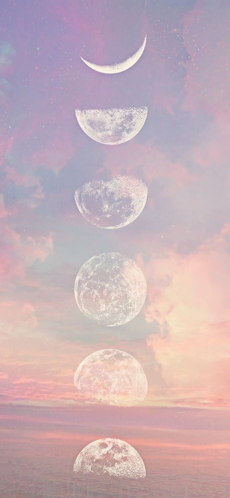 Moon Phase, cloud, clouds, moon, pastel, phase, planets, sky, HD ...