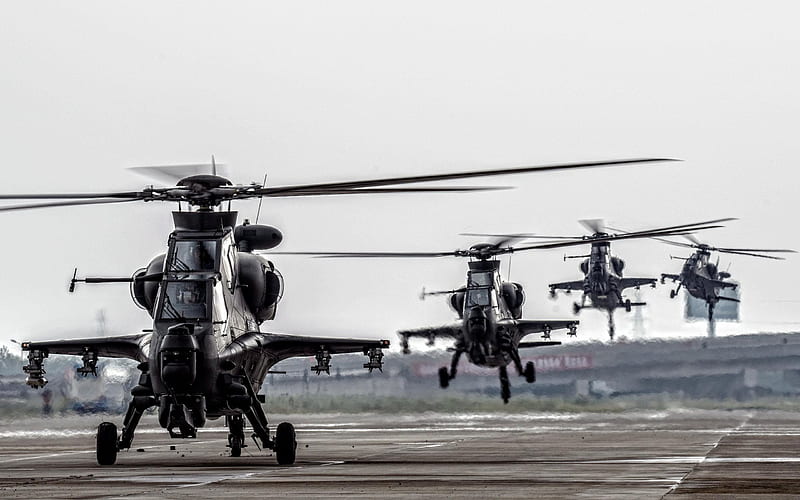 Attack helicopter, CAIC WZ-10, army, combat helicopters, China Air Force, HD wallpaper