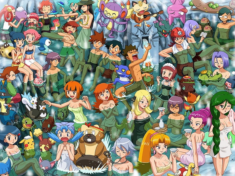 hot tub, female, nintendo, videogame, video game, pokemon, women, cute, girl, anime, funny, girls, HD wallpaper