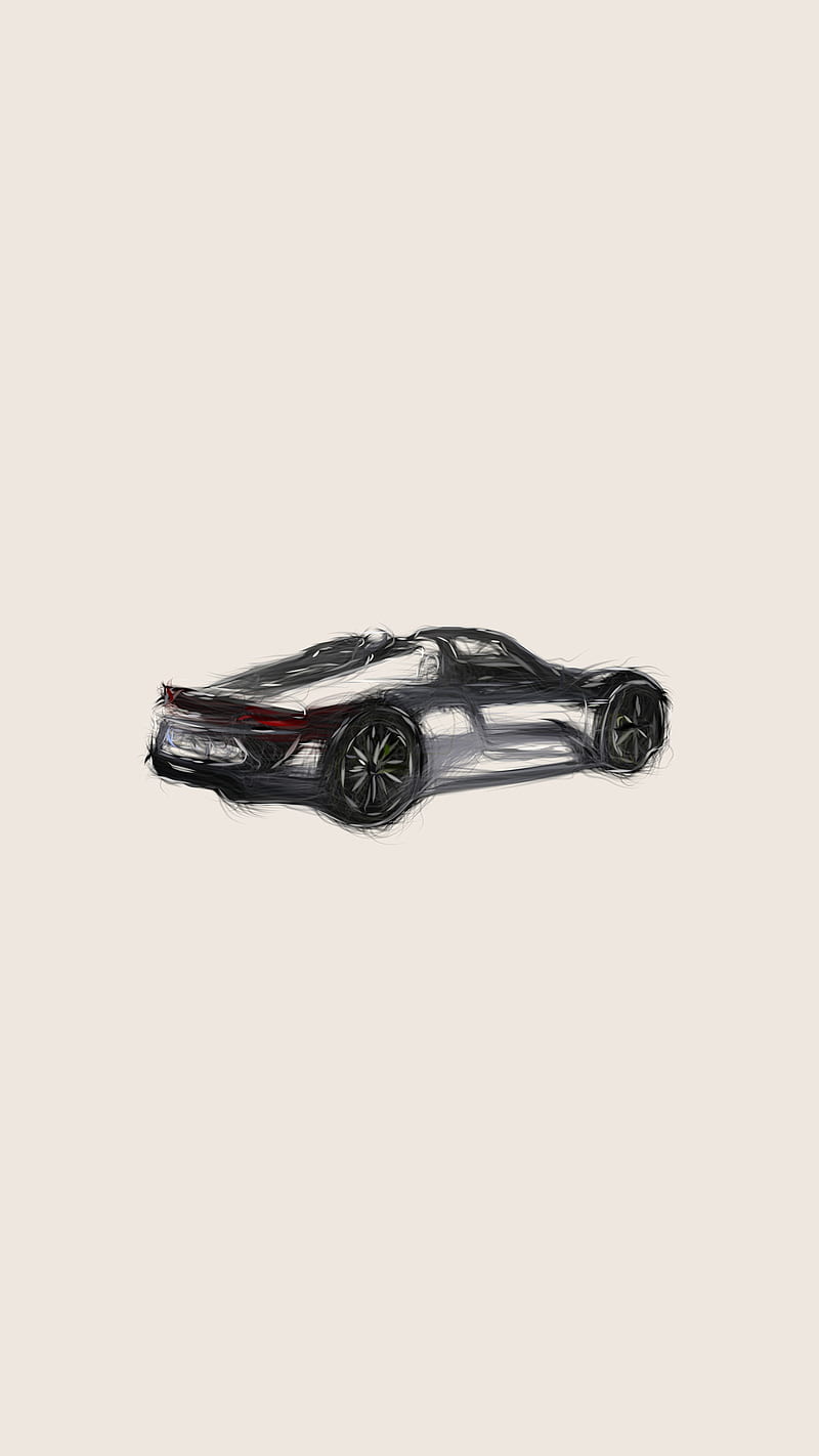Porsche sport car show car, agile, auto, drawing, fast car, lux, powerful, sport car, HD phone wallpaper