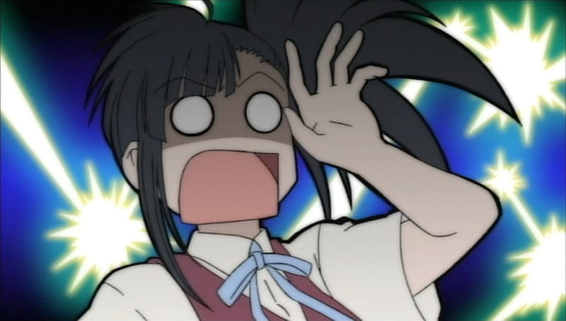 Konoka is mad?, setsuna, omg, uniform, girl, anime, negima, HD wallpaper