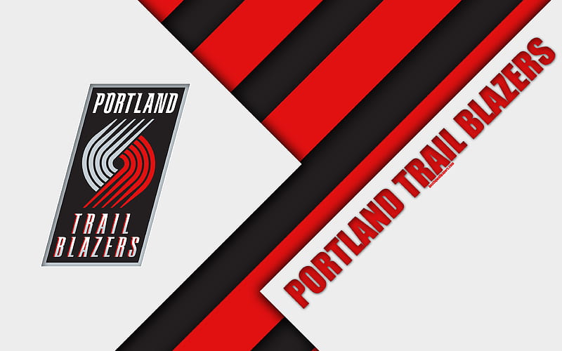 Portland Trail Blazers logo, material design, American basketball club, white abstraction, NBA, Portland, Oregon, USA, basketball, HD wallpaper