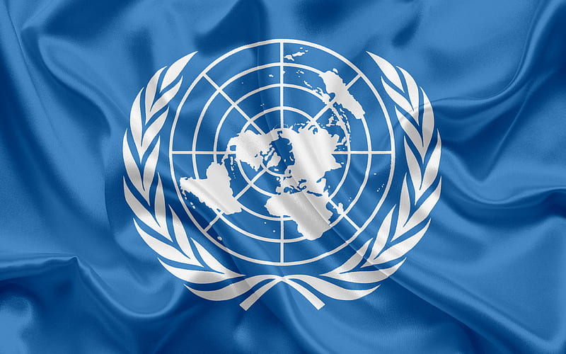 Flag of the United Nations, silk flag, UN, world organization, HD wallpaper