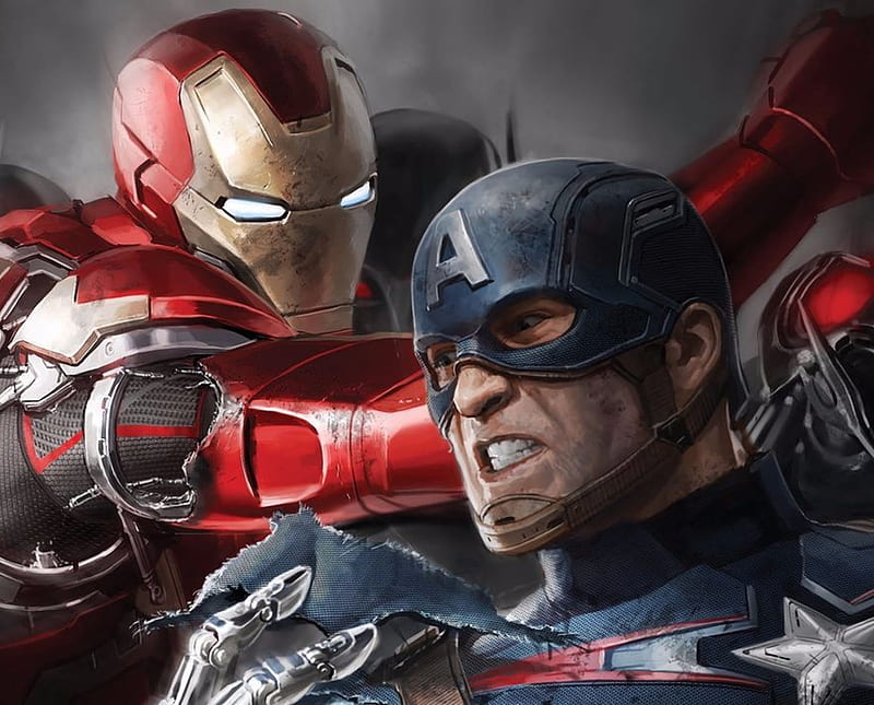 Iron Man Vs Captain, ca, captain america, civil war, iron man, superhero, HD wallpaper