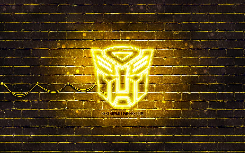 Transformers yellow logo yellow brickwall, Transformers logo, movies,  Transformers neon logo, HD wallpaper | Peakpx