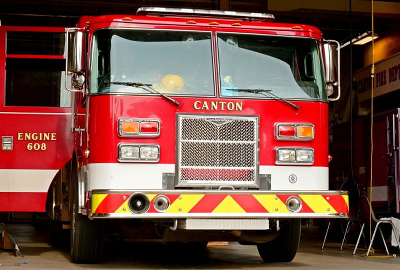 Canton Fire Department, fire, fire engine, fire department, fire truck, HD wallpaper