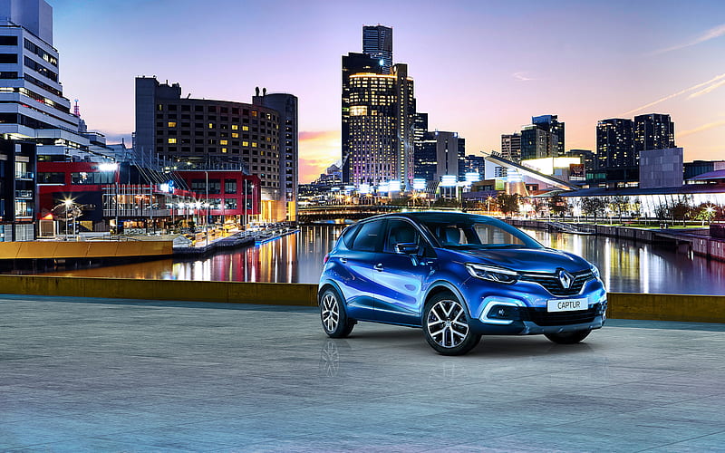 Renault Captur, 2018, S-Edition, compact crossover, new blue Captur, front view, french crossovers, Renault, HD wallpaper