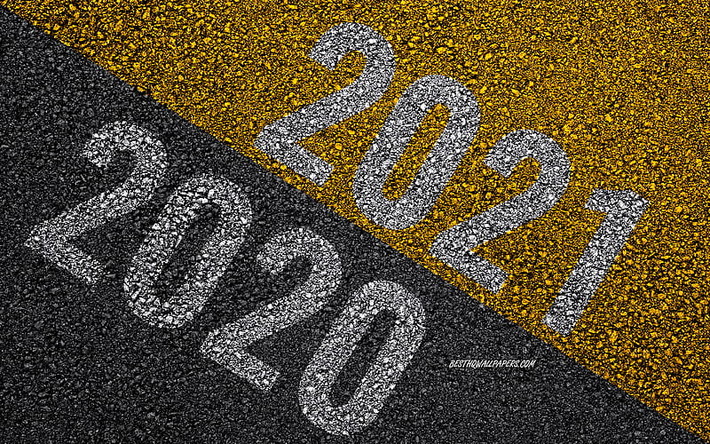 Transition from 2020 to 2021, 2021 New Year, 2021 concepts, 2021 asphalt background, business 2021, concepts, Transition Change From 2020 To 2021, HD wallpaper