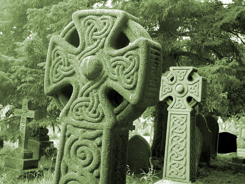 Celtic Crosses, north, gallic, celts, celtic cross, nordic, barbarian, myth, pagan, nature, paganism, celtic, viking, cross, HD wallpaper