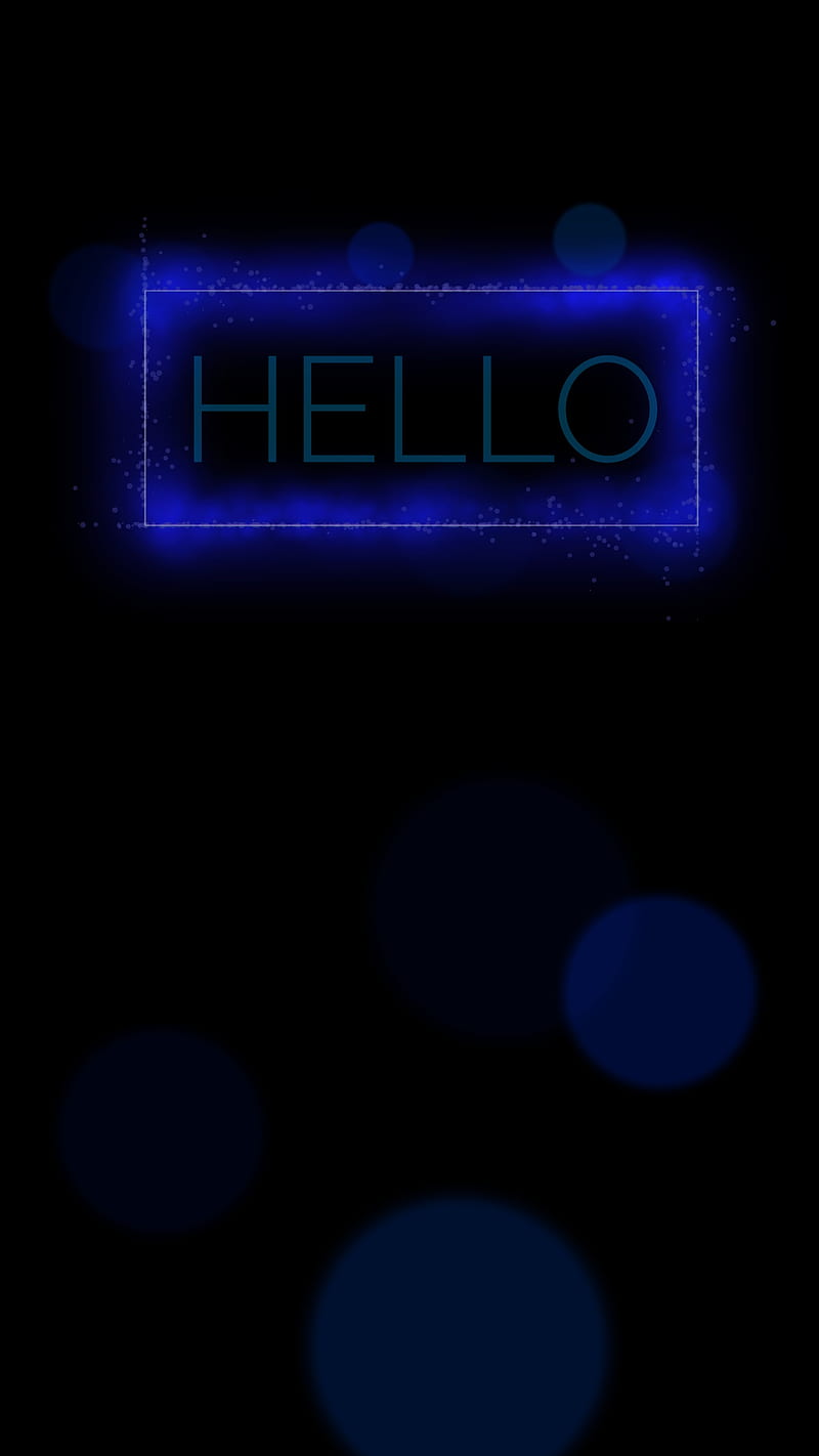 Hello , Kat, Neon, Samsung, blue, blur, bright, dark, frame, text, HD phone wallpaper