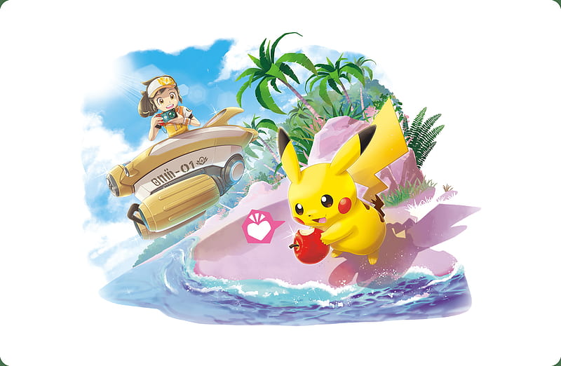 Pokémon, New Pokémon Snap, Pikachu, River (Pokémon), Girl, HD wallpaper