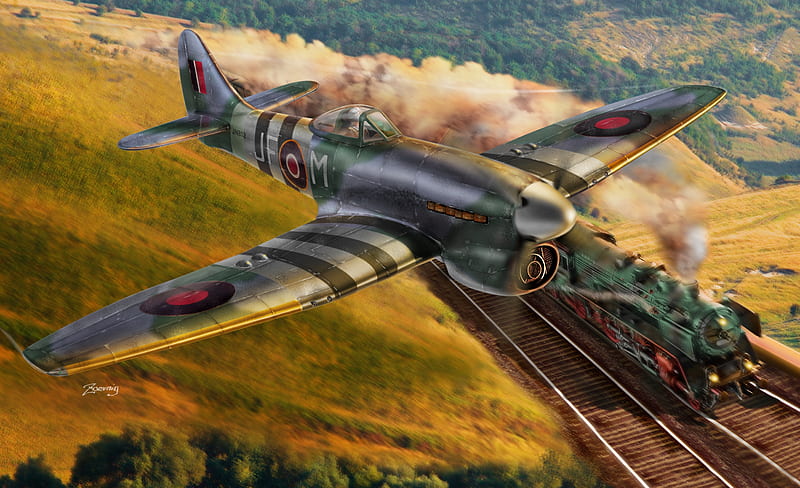 Hawker Tempest Art, Art, RAF, World War Two, Hawker Tempest, HD wallpaper