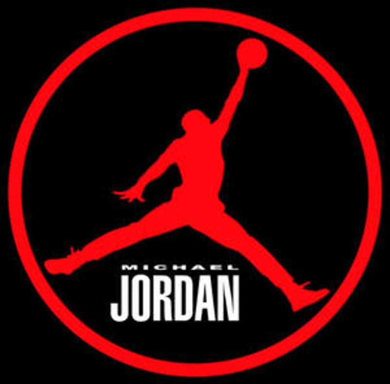Circular Red Air Jordan Logo, HD wallpaper