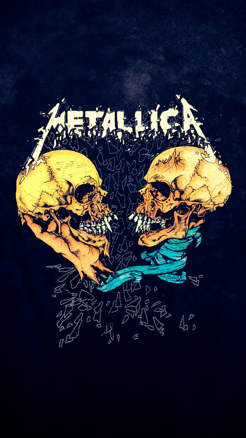 Metallica, logo, pushead, shattered, skulls, HD phone wallpaper