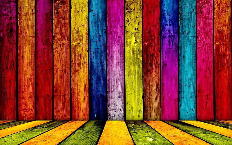 Wooden Colour, wood, colourful, multi colour, patterns, HD wallpaper
