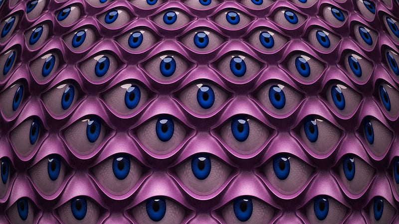 Multiple Purple Blue Eyes Trippy Art Trippy, HD wallpaper