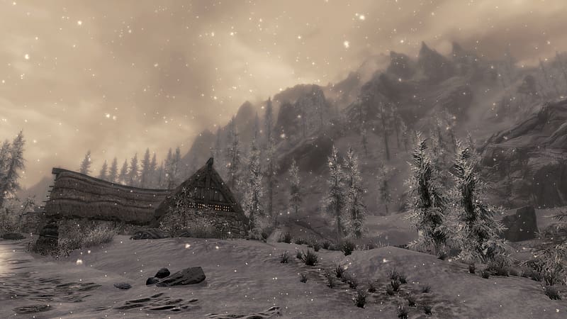 Winter, Snow, Building, Video Game, Skyrim, The Elder Scrolls V: Skyrim, The Elder Scrolls, HD wallpaper