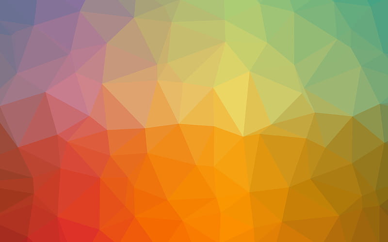 polygon abstraction, geometric shapes, rainbow, colorful abstraction, HD wallpaper