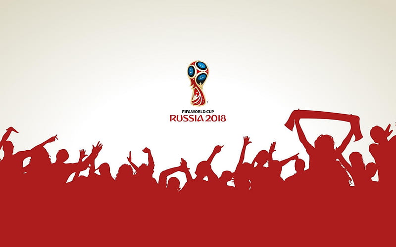 FIFA World Cup 2018, fans, Russia 2018, FIFA World Cup Russia 2018, soccer, FIFA, football, logo, minimal, Soccer World Cup 2018, creative, HD wallpaper