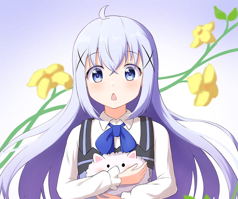 Download wallpapers Chino Kafu, manga, Gochuumon wa Usagi desu ka, blue  eyes, Is the Order a Rabbit for desktop free. Pictures for desktop free