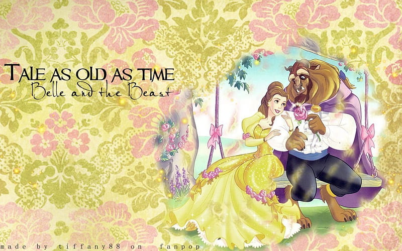 Tale as old as Time, Belle, Beauty and the Beast, Disney, Cartoon, Beast, HD wallpaper
