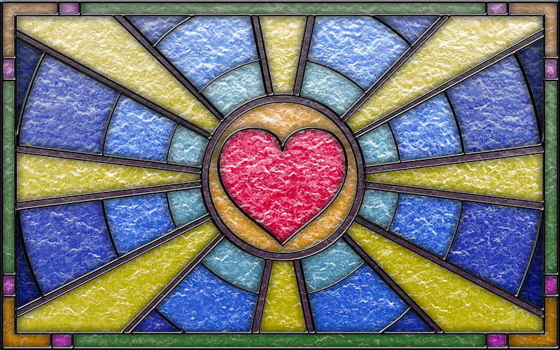 For the Love of Glass, valentines day, glass, windows, stain glass, love, colors, corazones, HD wallpaper