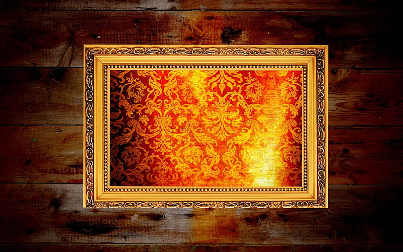 gold frame, gold, background, frame, texture, bonito, HD wallpaper