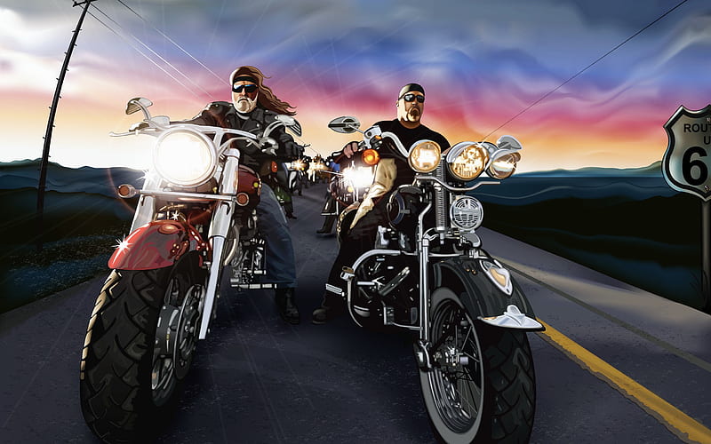 Harley-Davidson-Cartoon character - second Series, HD wallpaper