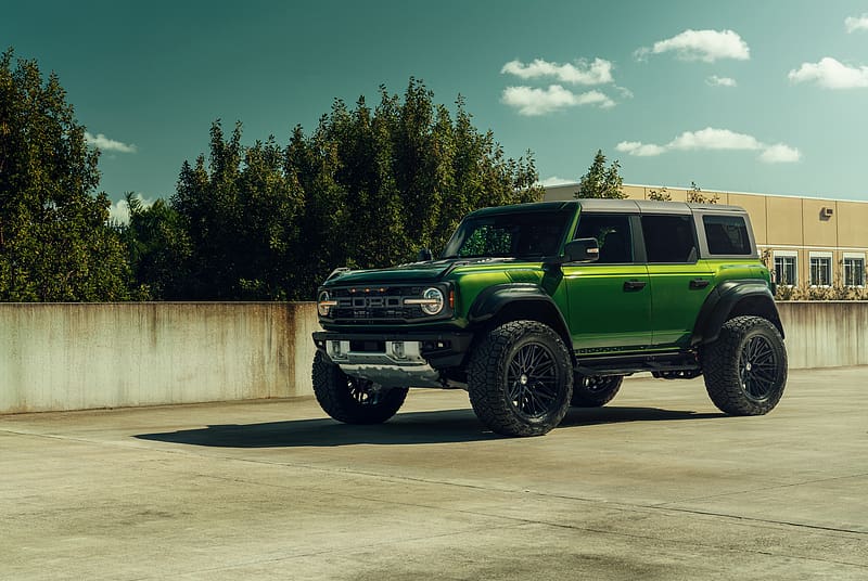 Raptor Vossen Green Bronco, ford, ford-bronco, cars, truck, pickup-truck, HD wallpaper