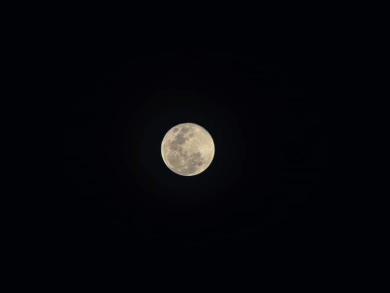moon, craters, black, minimalism, night, HD wallpaper