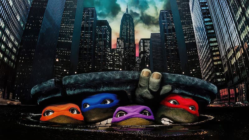 Tmnt Coming Out From The Gutter, teenage-mutant-ninja-turtles-mutant-mayhem, teenage-mutant-ninja-turtles, animated-movies, 2023-movies, HD wallpaper