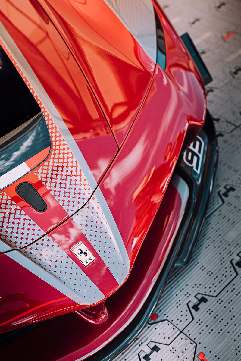 ferrari, car, sportscar, red, front view, HD phone wallpaper