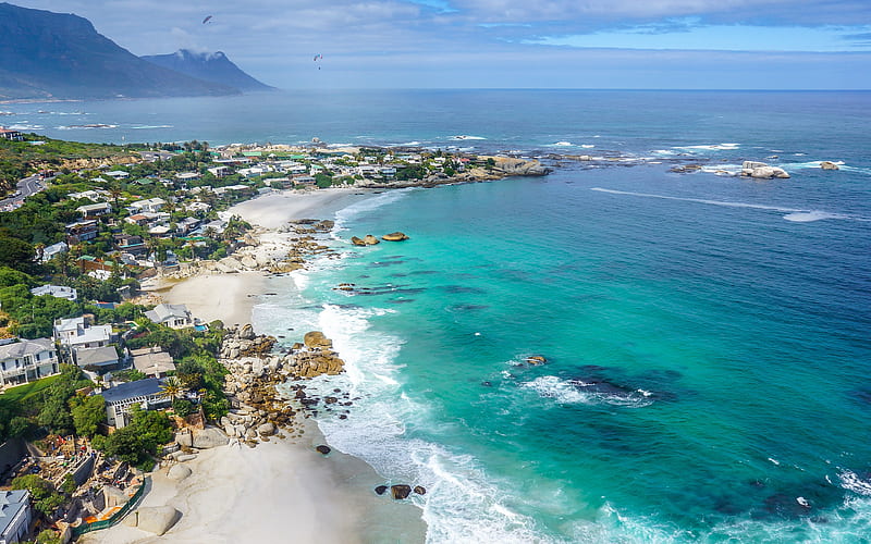 Clifton Beachs coast, ocean, Cape Town, South Africa, Africa, HD wallpaper