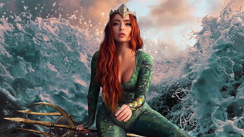 Mera Queen Of Ocean, mera, superheroes, cosplay, HD wallpaper