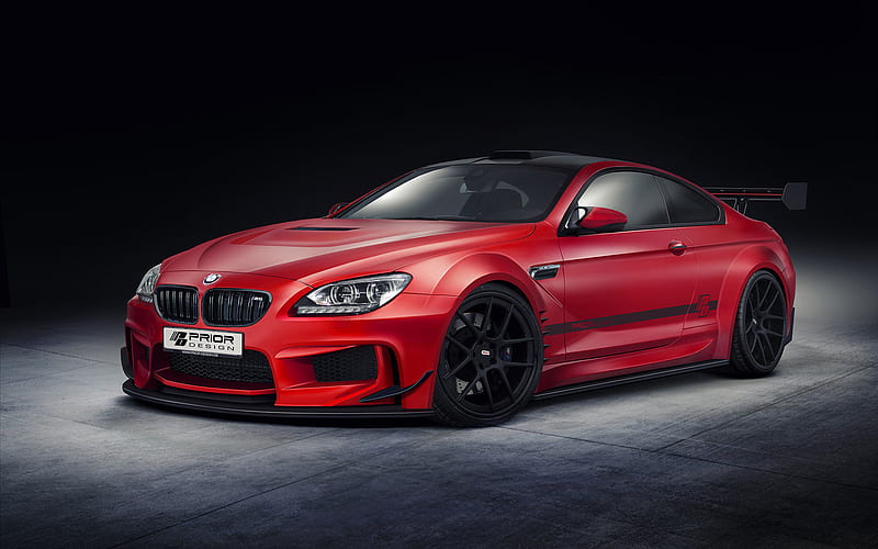 Prior-Design, tuning, BMW 6-Series Coupe, german cars, BMW M6, red M6, BMW, HD wallpaper