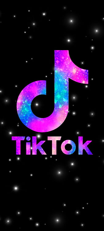 Tok, black, blue, dots, pink, purple, stars, tiktok, HD mobile wallpaper