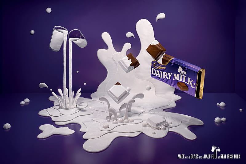 Cadbury Chocolate, cadbury, 3d, chocolate, dairy milk, abstract, HD wallpaper